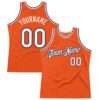 Custom Orange White-Navy Authentic Throwback Basketball Jersey