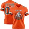 Custom Orange Steel Gray-White Authentic Football Jersey