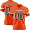 Custom Orange Steel Gray-White Authentic Football Jersey
