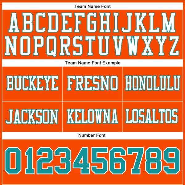 Custom Orange Teal-White Authentic Football Jersey