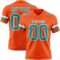 Orange0564 Custom Orange Teal-White Authentic Football Jersey