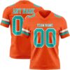 Custom Orange Aqua-White Authentic Football Jersey