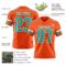 Orange0567-2 Custom Orange Aqua-White Authentic Football Jersey