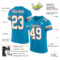PantherBlue0018-1 Custom Panther Blue White-Orange Mesh Authentic Football Jersey