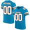 PantherBlue0018 Custom Panther Blue White-Orange Mesh Authentic Football Jersey