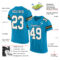 PantherBlue0022-1 Custom Panther Blue White-Old Gold Mesh Authentic Football Jersey