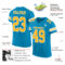 PantherBlue0023-1 Custom Panther Blue Gold-White Mesh Authentic Football Jersey