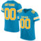 PantherBlue0023 Custom Panther Blue Gold-White Mesh Authentic Football Jersey