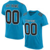 PantherBlue0035 Custom Panther Blue Black-White Mesh Authentic Football Jersey