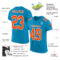 PantherBlue0036-1 Custom Panther Blue Orange-White Mesh Authentic Football Jersey