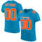 PantherBlue0036 Custom Panther Blue Orange-White Mesh Authentic Football Jersey
