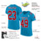 PantherBlue0037-1 Custom Panther Blue Red-White Mesh Authentic Football Jersey