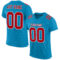 PantherBlue0037 Custom Panther Blue Red-White Mesh Authentic Football Jersey