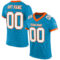 PantherBlue0053 Custom Panther Blue White-Orange Mesh Authentic Football Jersey