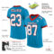 PantherBlue0056-1 Custom Panther Blue White-Red Mesh Authentic Football Jersey