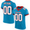PantherBlue0056 Custom Panther Blue White-Red Mesh Authentic Football Jersey