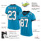 PantherBlue0057-1 Custom Panther Blue White-Black Mesh Authentic Football Jersey
