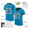 PantherBlue0059-1 Custom Panther Blue Gray-Black Mesh Authentic Football Jersey