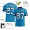 PantherBlue0069-1 Custom Panther Blue White-Navy Authentic Football Jersey