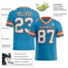 Custom Panther Blue White-Orange Authentic Football Jersey