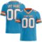 PantherBlue0070 Custom Panther Blue White-Orange Authentic Football Jersey