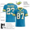 Custom Panther Blue White-Gold Authentic Football Jersey