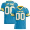 Custom Panther Blue White-Gold Authentic Football Jersey