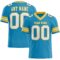 PantherBlue0072 Custom Panther Blue White-Gold Authentic Football Jersey