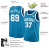 Custom Panther Blue White Authentic Basketball Jersey