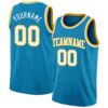 Custom Panther Blue White-Gold Authentic Basketball Jersey