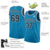 Custom Panther Blue Black-White Authentic Basketball Jersey