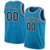 Custom Panther Blue Black-White Authentic Basketball Jersey