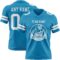 PantherBlue0124-1 Custom Panther Blue White Authentic Football Jersey