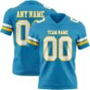 Custom Panther Blue White-Yellow Authentic Football Jersey