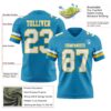 Custom Panther Blue White-Yellow Authentic Football Jersey