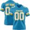 PantherBlue0126 Custom Panther Blue White-Yellow Authentic Football Jersey