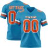 Custom Panther Blue Orange-White Authentic Football Jersey