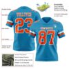 Custom Panther Blue Orange-White Authentic Football Jersey