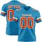 PantherBlue0127 Custom Panther Blue Orange-White Authentic Football Jersey