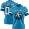 Custom Panther Blue White-Black Authentic Football Jersey