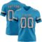PantherBlue0133 Custom Panther Blue Gray-Black Authentic Football Jersey
