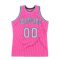 Custom Pink White-Light Blue Authentic Throwback Basketball Jersey