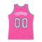 Custom Pink White-Light Blue Authentic Throwback Basketball Jersey