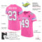 Pink0087-1 Custom Pink White-Light Blue Mesh Authentic Football Jersey