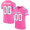 Pink0087 Custom Pink White-Light Blue Mesh Authentic Football Jersey