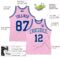 Custom Light Pink Royal-White Authentic Throwback Basketball Jersey