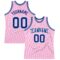 Custom Light Pink Royal-White Authentic Throwback Basketball Jersey