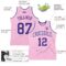 Custom Light Pink Purple-White Authentic Throwback Basketball Jersey