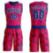 Custom Pink Royal-White Round Neck Sublimation Basketball Suit Jersey