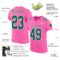 Pink0174-1 Custom Pink Kelly Green-White Mesh Authentic Football Jersey